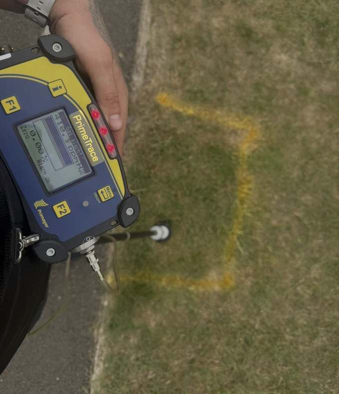 HUBB Group engineer conducting non-destructive leak detection in Virginia Water